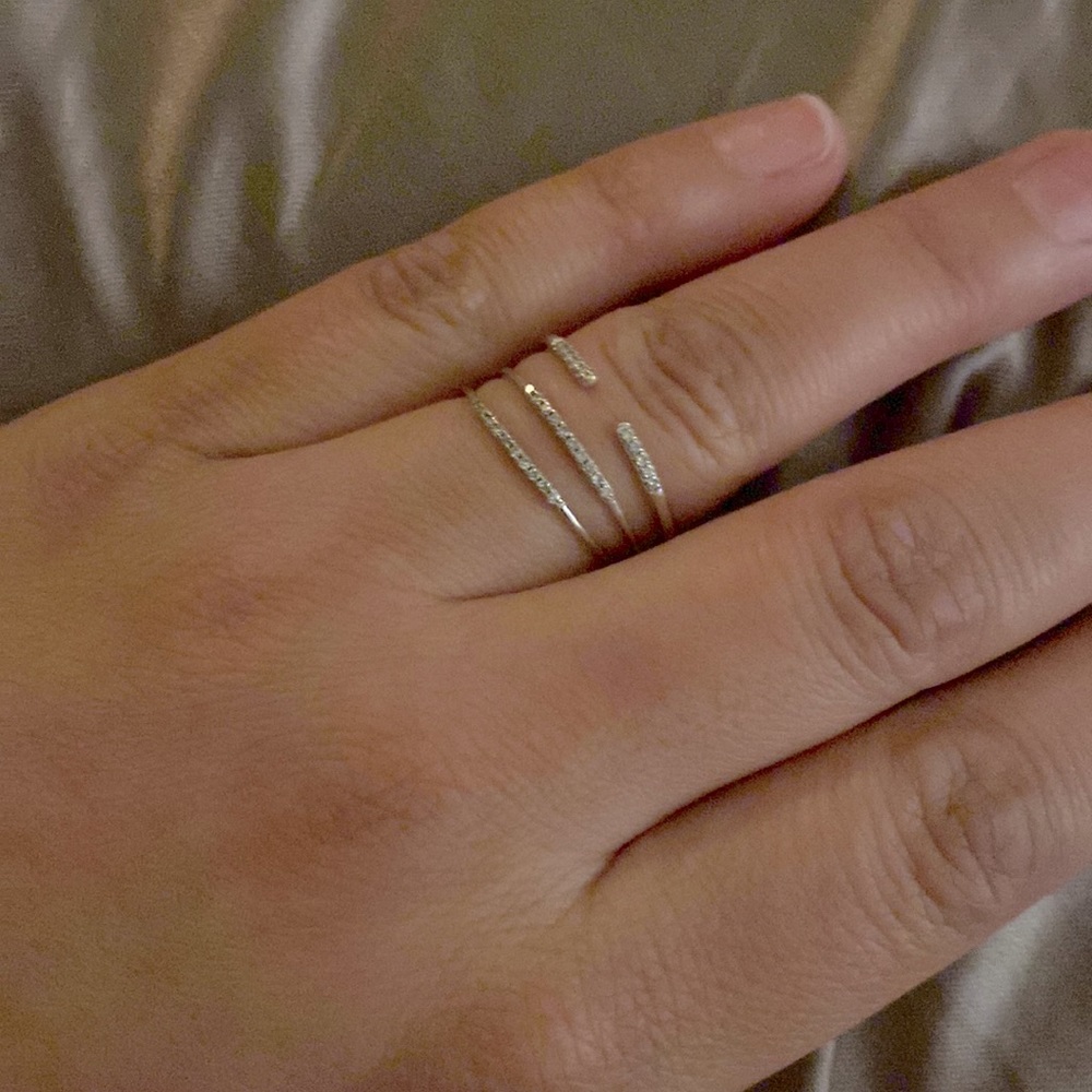 White Gold real diamond stacking rings SOLD